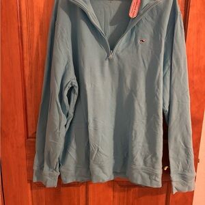 Vineyard Vines Light Blue 1/4 zipLong Sleeve Shirt - Tags Attached